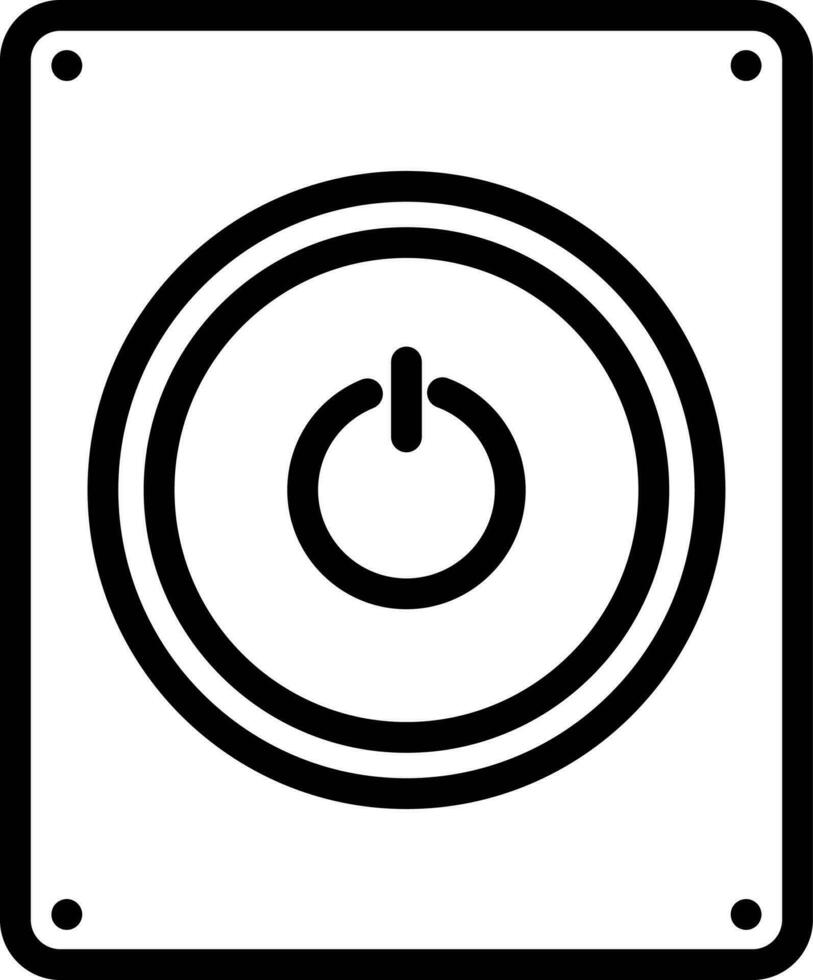 Power Button Icon in Thin Line Art. vector