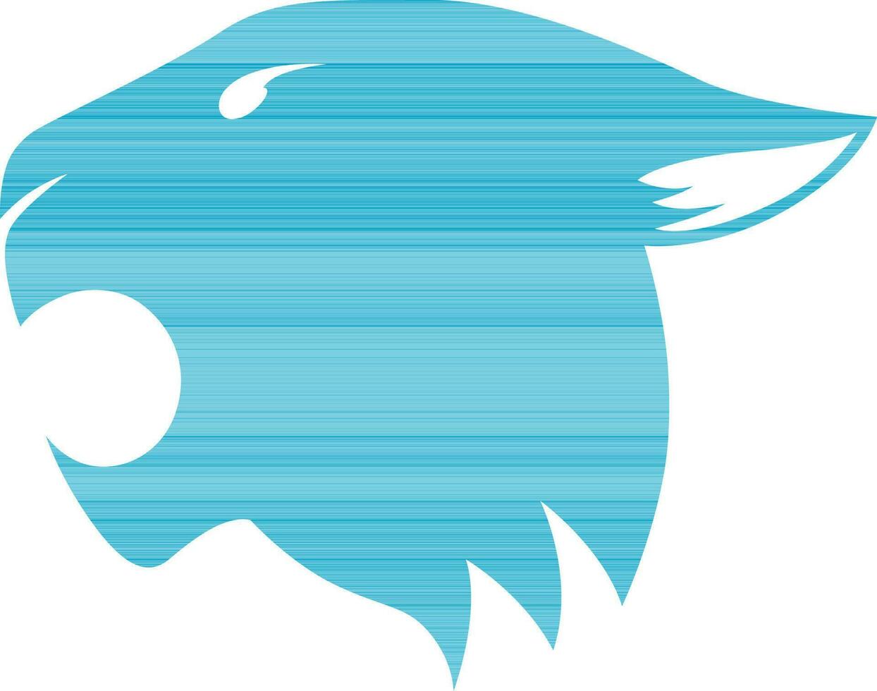 Silhouette of lion head icon in blue color. vector