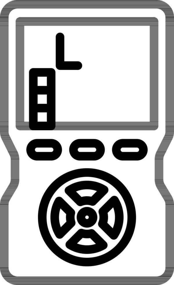 Handheld Game Console Icon In Thin Line Art. vector