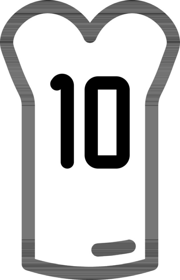 10 Number Jersey Female Player Icon in Line Art. vector