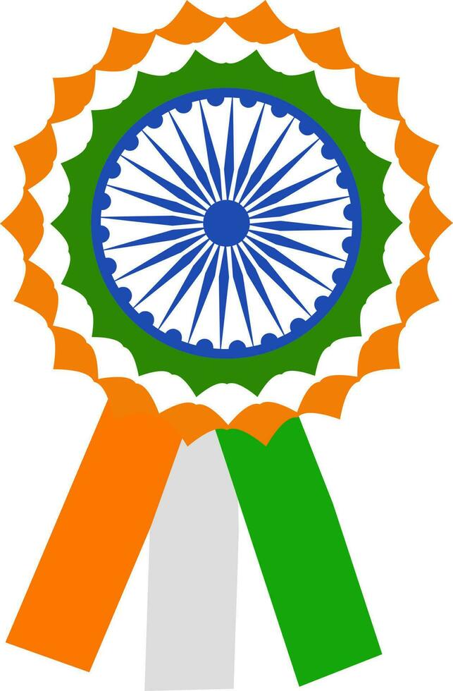 Independence day badge or ribbon in Indian flag color. vector