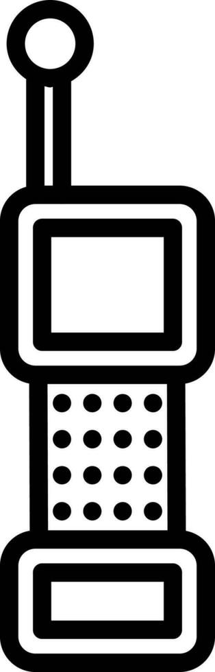 Cordless Phone Icon In Black Line Art. vector