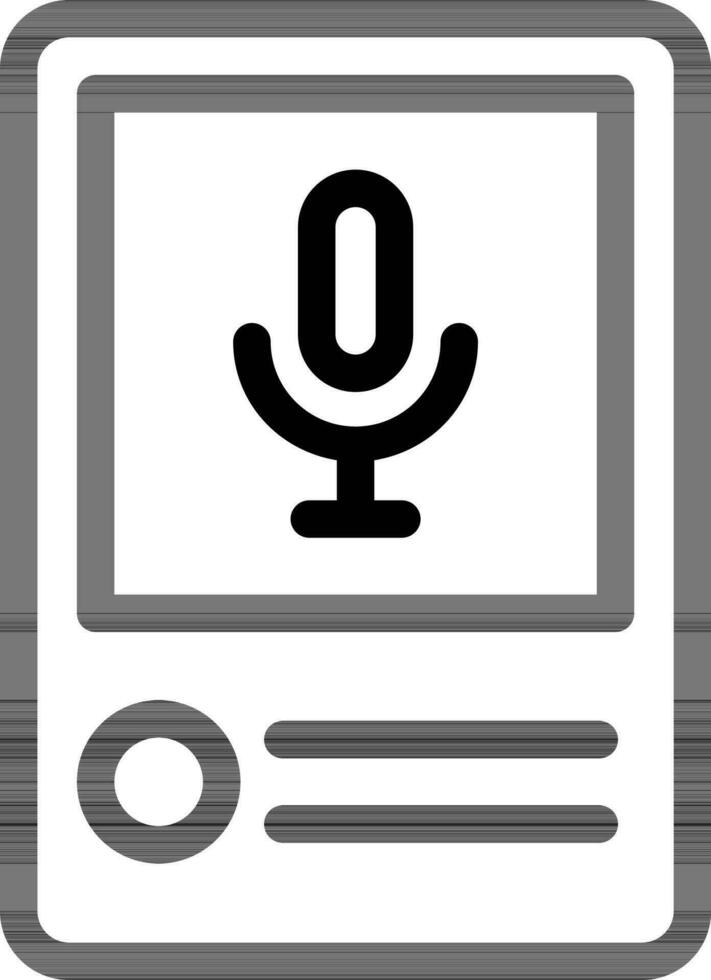 Audio Recording Icon in Black Outline. vector