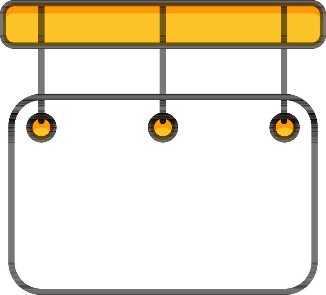 Hanging Signboard Icon in White And Yellow Color. vector