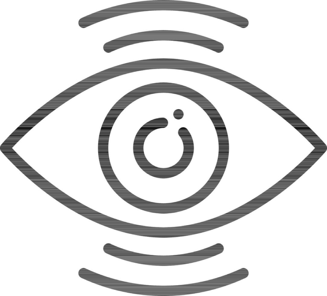 Line Art Illustration of Eye Icon. vector