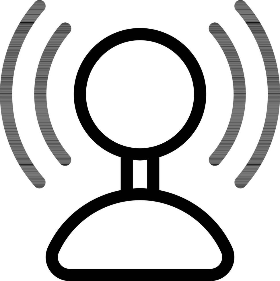 Signal Tower Icon in Line Art. vector