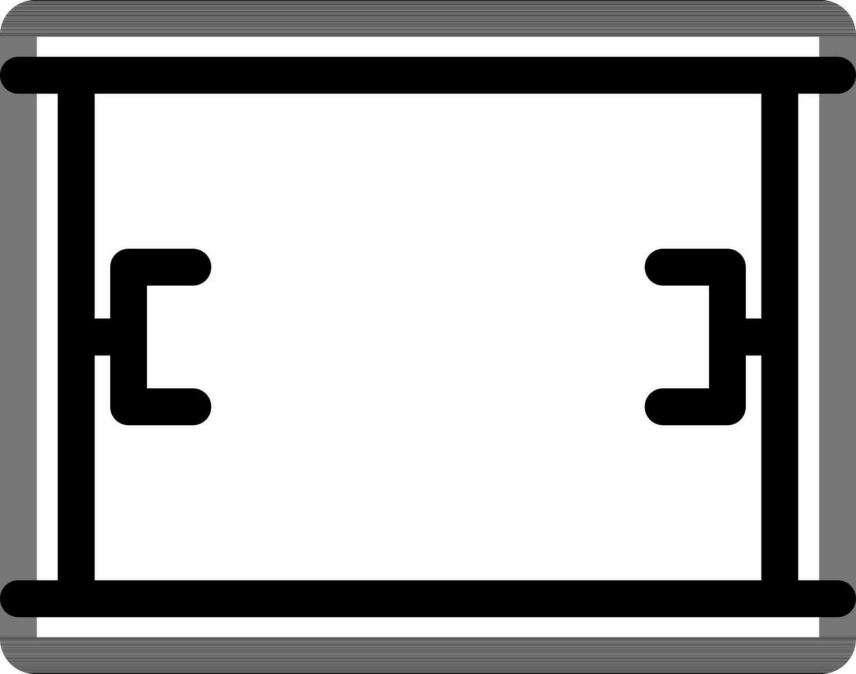 Football Court Icon in Thin Line Art. vector