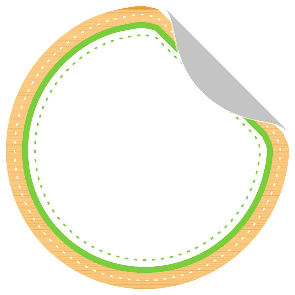 Rounded shape paper tag, label or sticker. vector