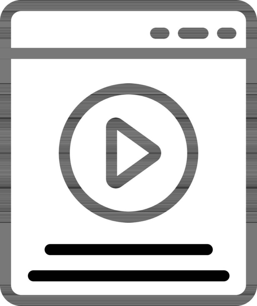 Online Video Play Website Icon in Line Art. vector