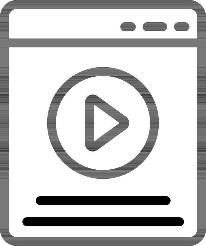 en línea vídeo jugar sitio web icono en línea Arte. vector