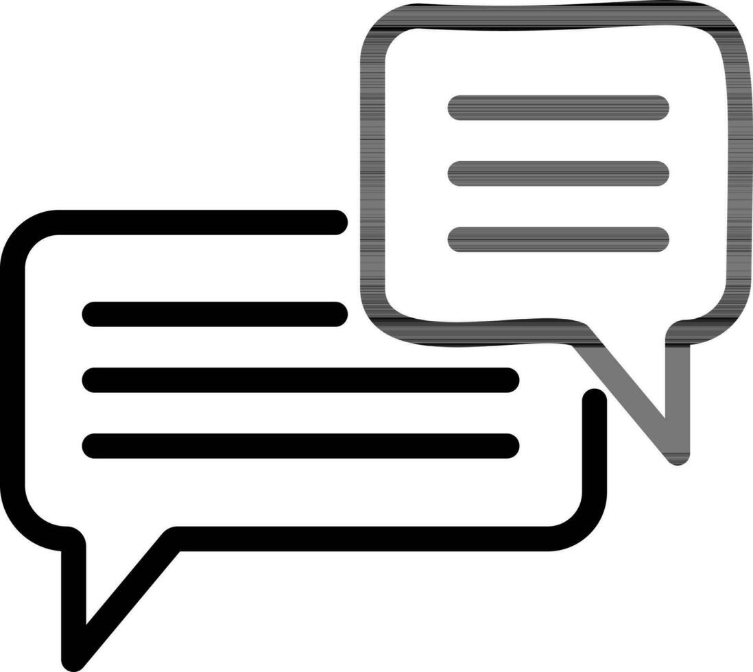 Line Art Speech Bubbles Icon in Flat Style. vector