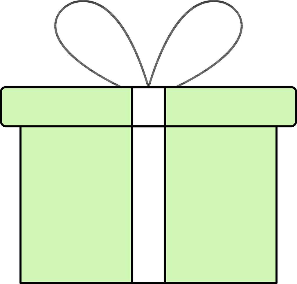 Gift Box Icon In Green And White Color. vector