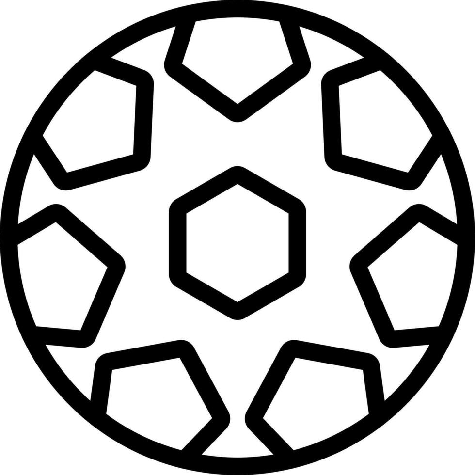 Football Icon In Black Line Art. vector