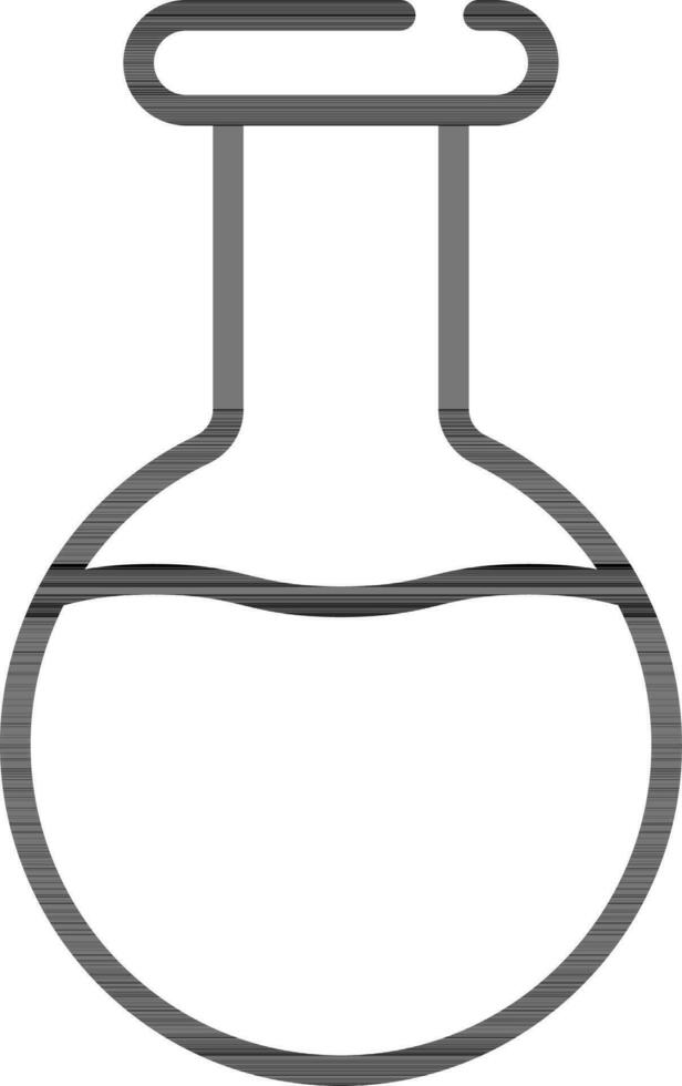 Round Bottom Flask Icon In Black Outline. vector