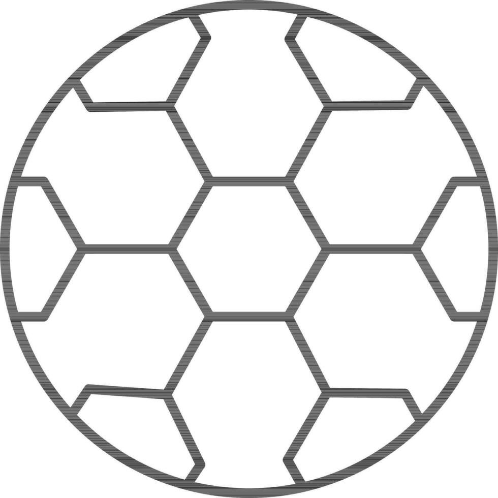 fútbol pelota icono o símbolo en negro línea Arte. vector