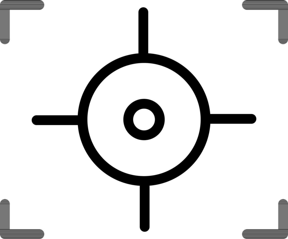 Camera Focus Icon In Black Line Art. vector