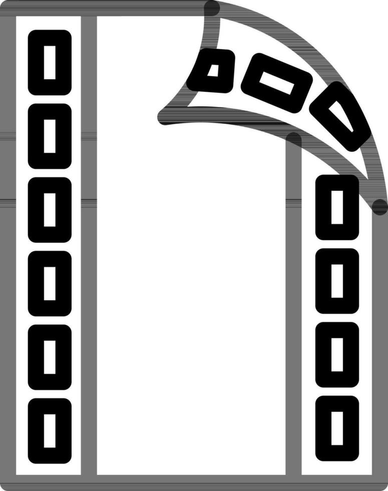 Film Strip Icon In Black Line Art. vector