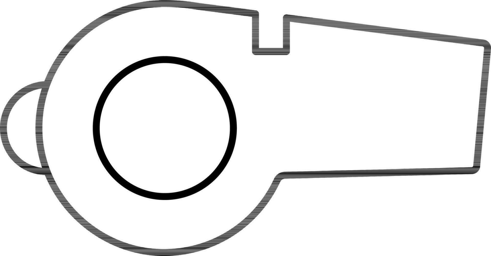 Black Outline Whistle Icon on White Background. vector