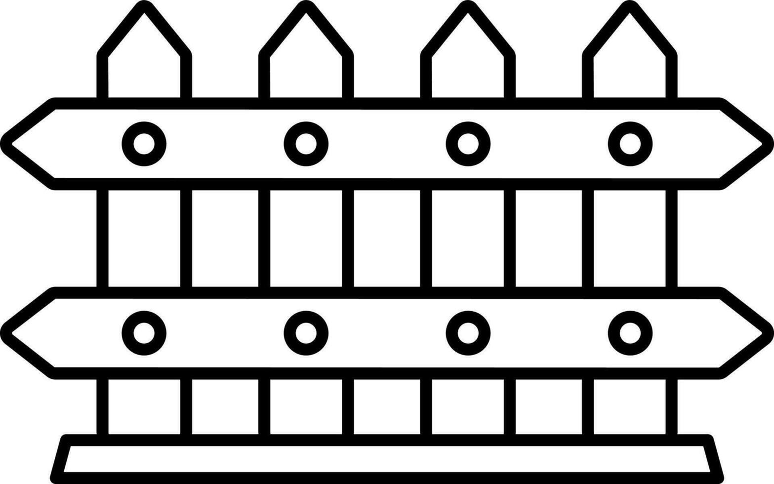 Fence Icon In Black Thin Line Art. vector