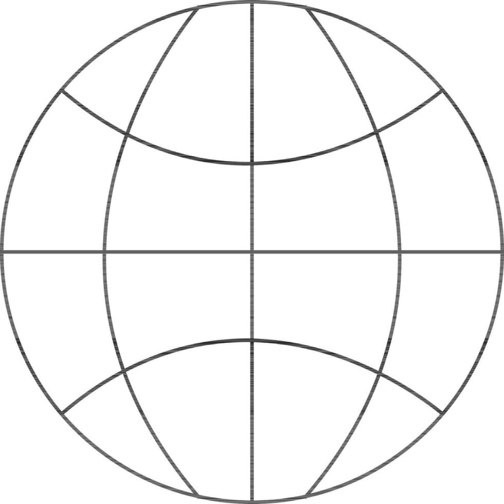Flat Style Globe Icon In Thin Line Art. vector
