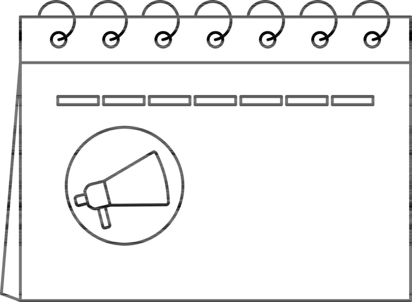 anunciar o márketing calendario icono en plano estilo. vector