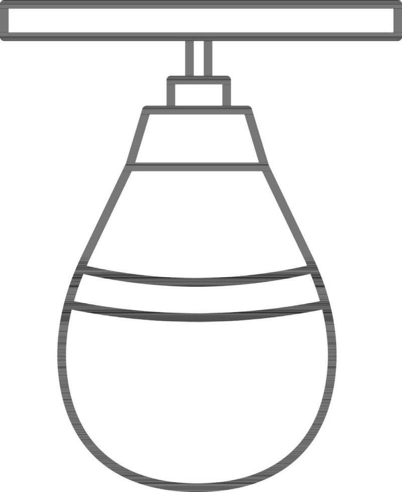 Punching Bag or Ball icon in black line art. vector