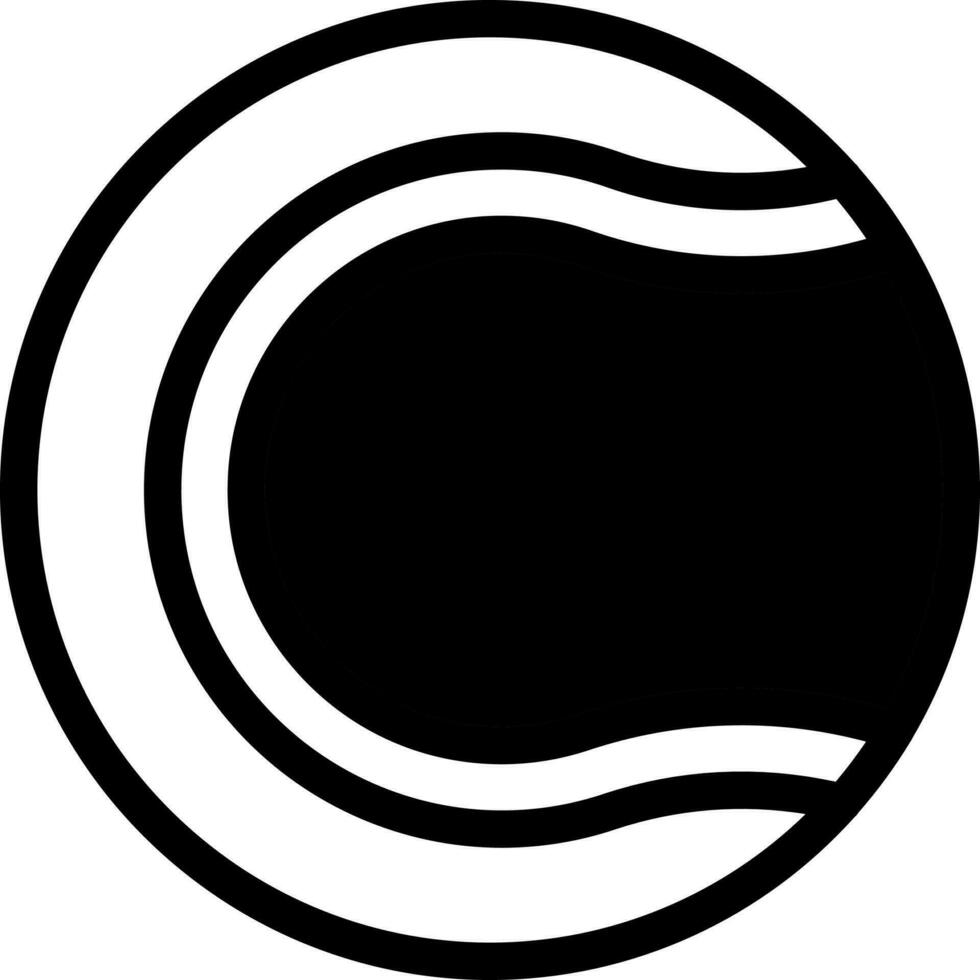 Tennis Ball Icon In Black And White Color. vector