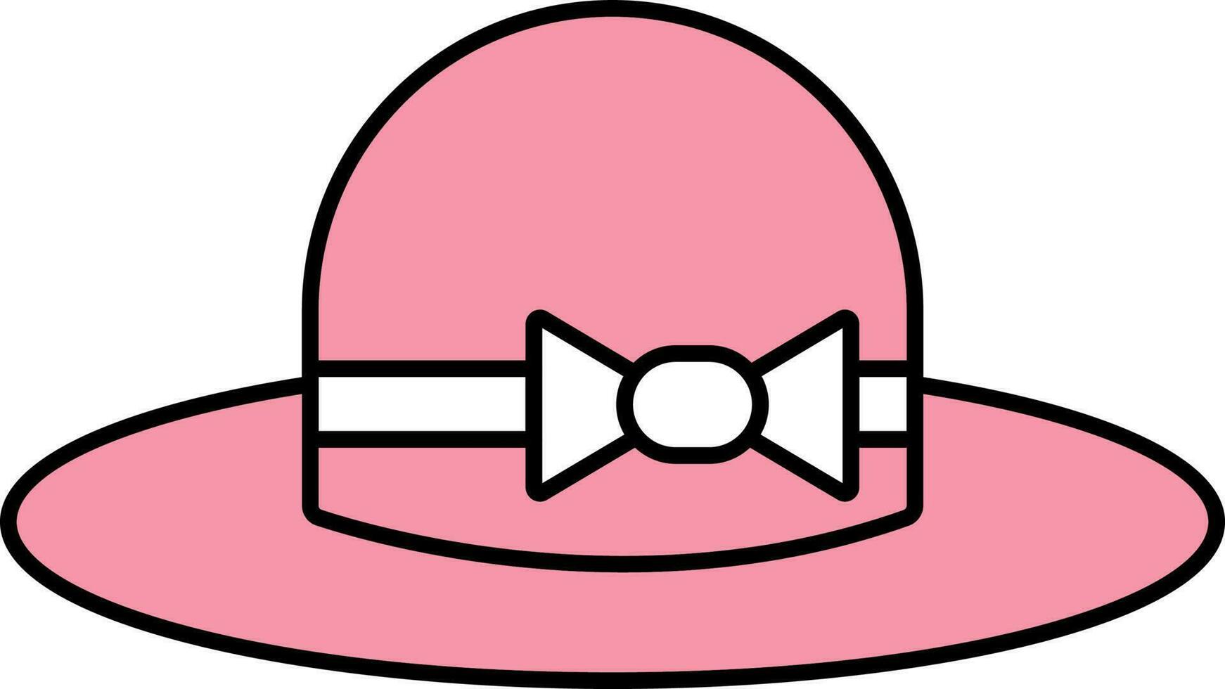 hembra sombrero icono en rosado color. vector
