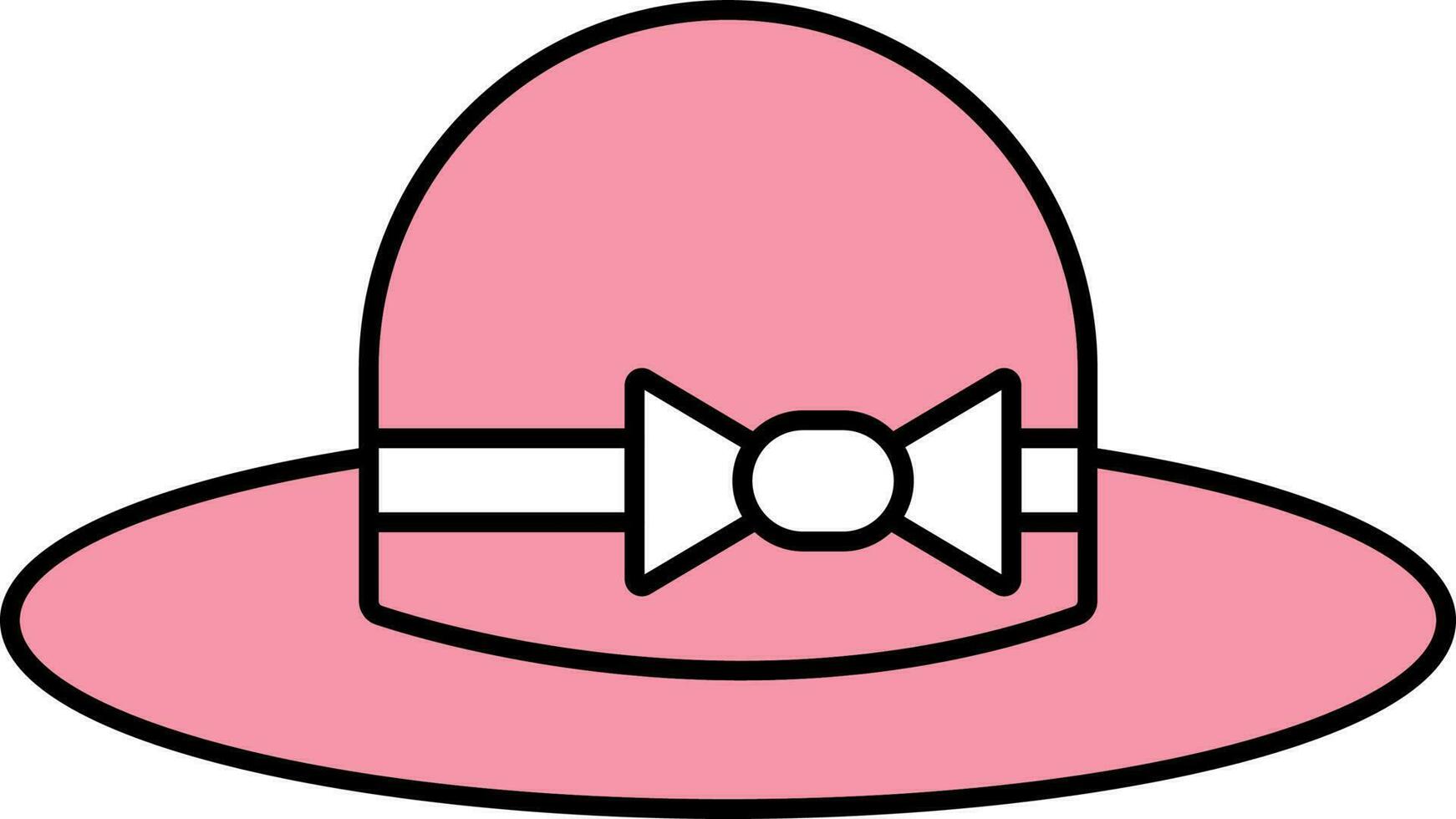 Female Hat Icon In Pink Color. vector