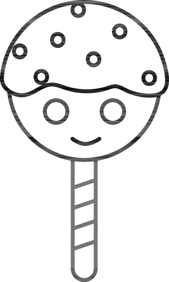 Lollipop Icon In Thin Line Art. vector