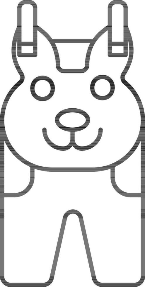 Overall Dress Icon In Black Outline. vector