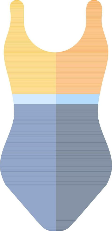 Swimming suit icon in orange and blue color. vector