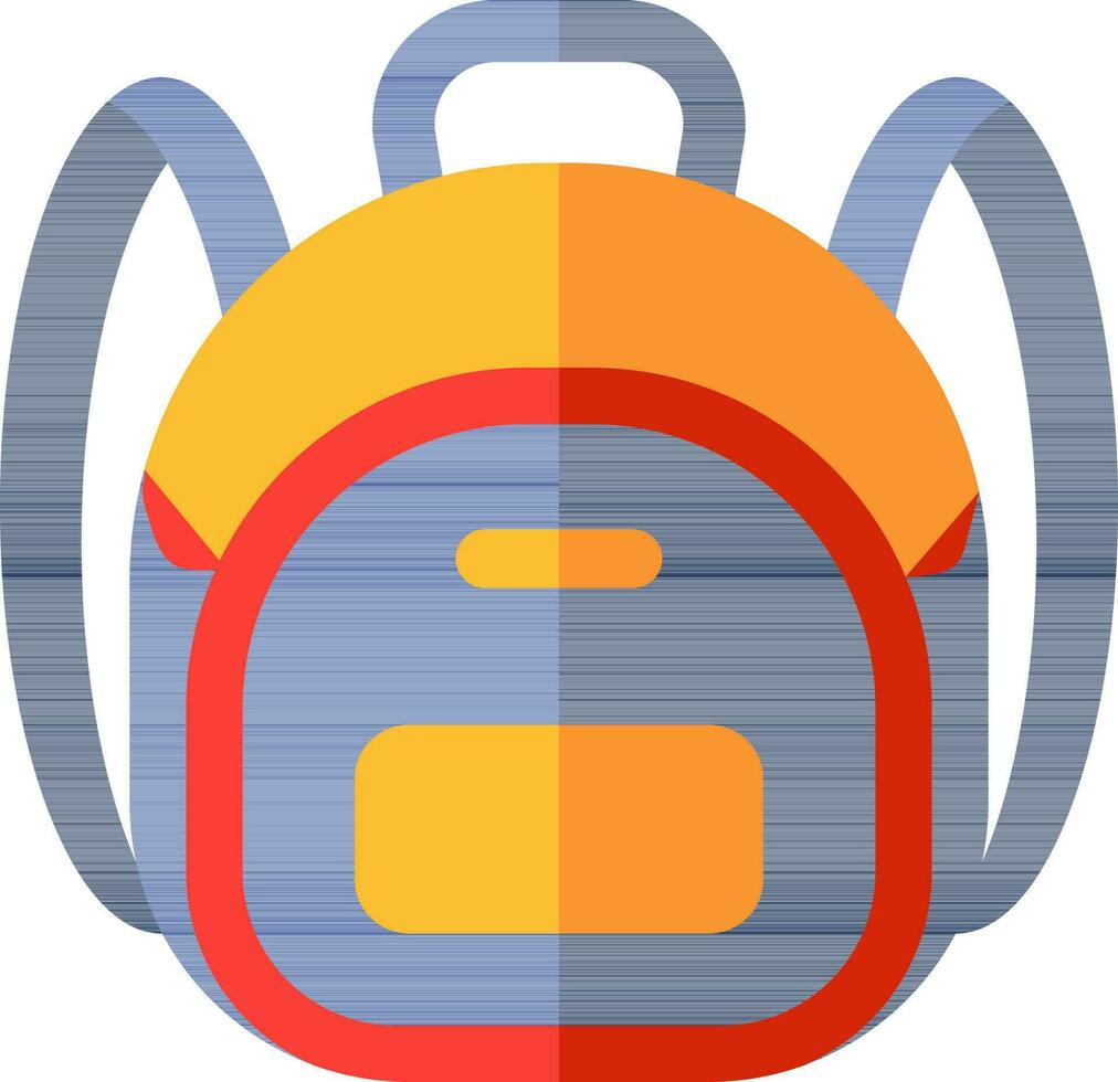 Colorful Backpack icon in flat style. vector
