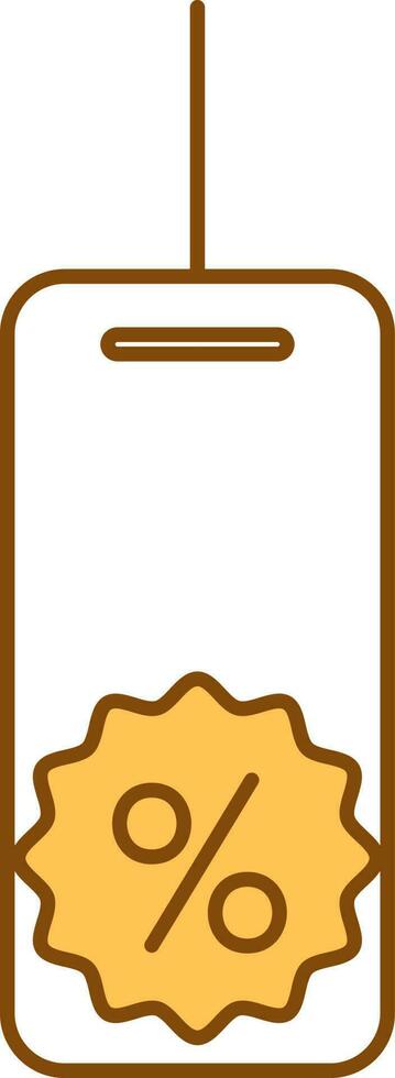 Stroke Style Discount Tag Icon In Flat. vector
