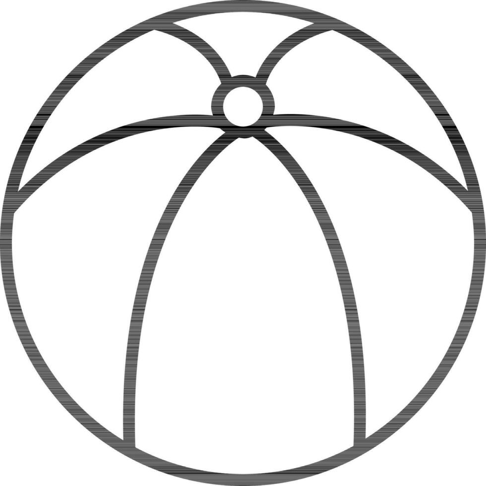 Line Art Beach Ball Icon in Flat Style. vector