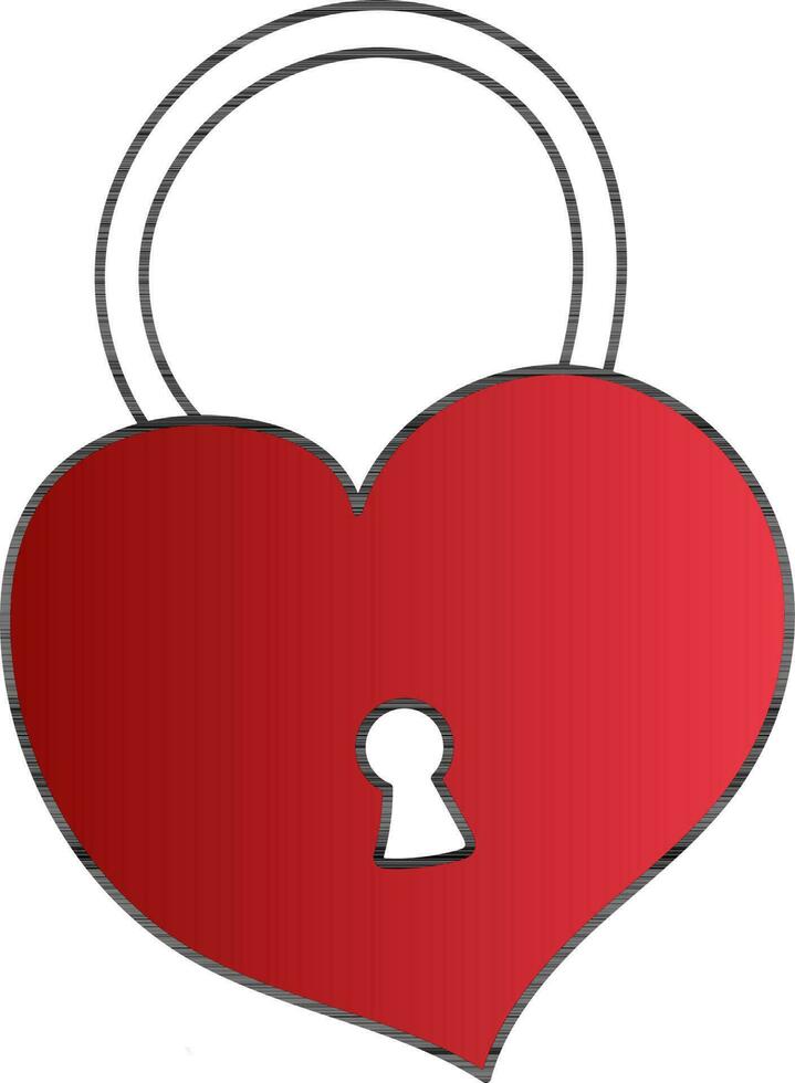 Heart Shaped Padlock Icon In Red Color vector