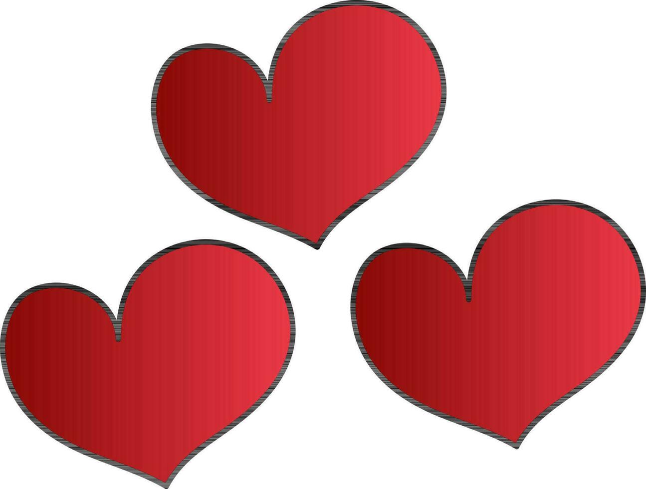 Red Color Hearts Icon In Flat Style. vector