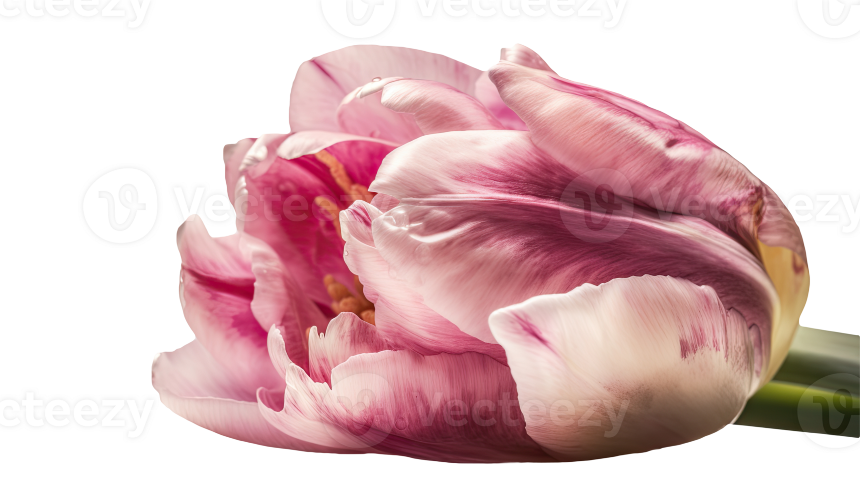 Stunning Image of Beautiful Pink Parrot Tulip Flower on Transparent Background. Technology. png