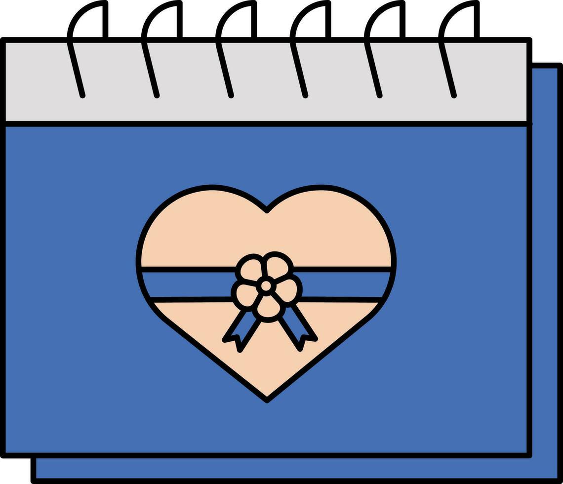 Table Calendar Icon In Blue And Orange Color. vector