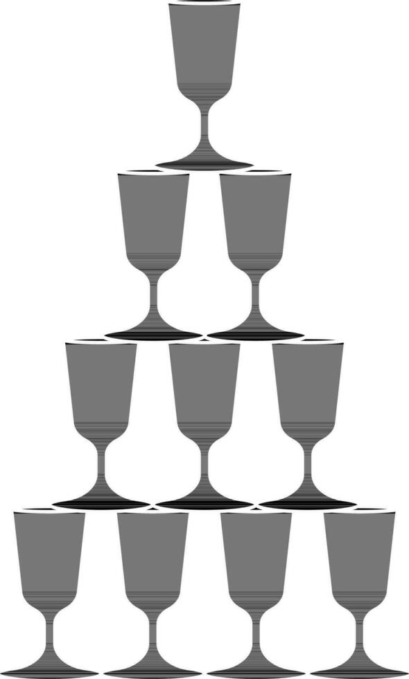 Black step by step guide to building cocktail glass. vector
