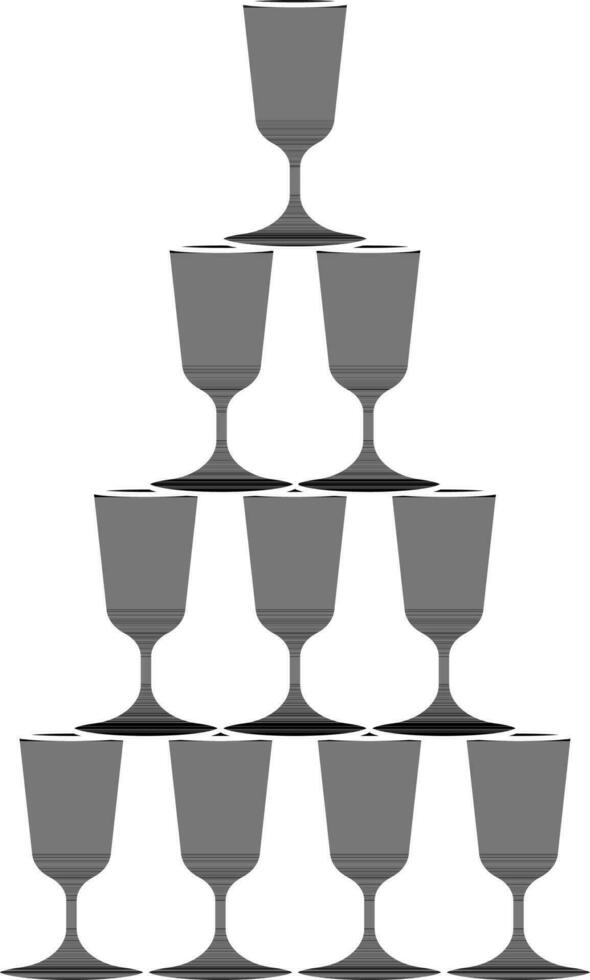 Black step by step guide to building cocktail glass. vector