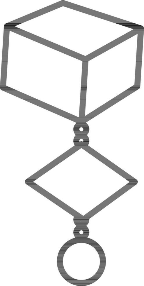 Black line art illustarion of pokestop. vector