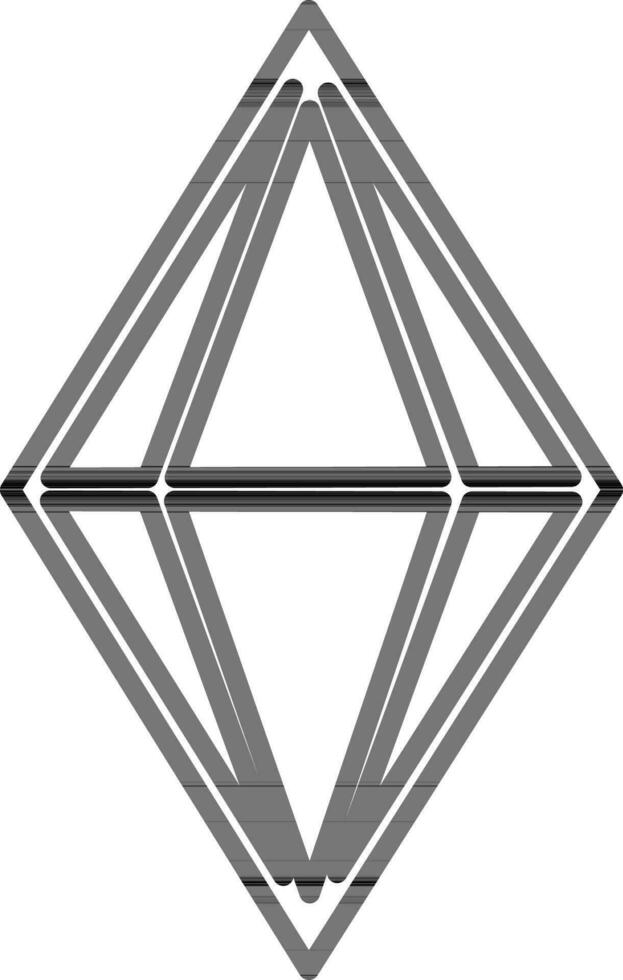 Black line art illustartion of a diamond. vector