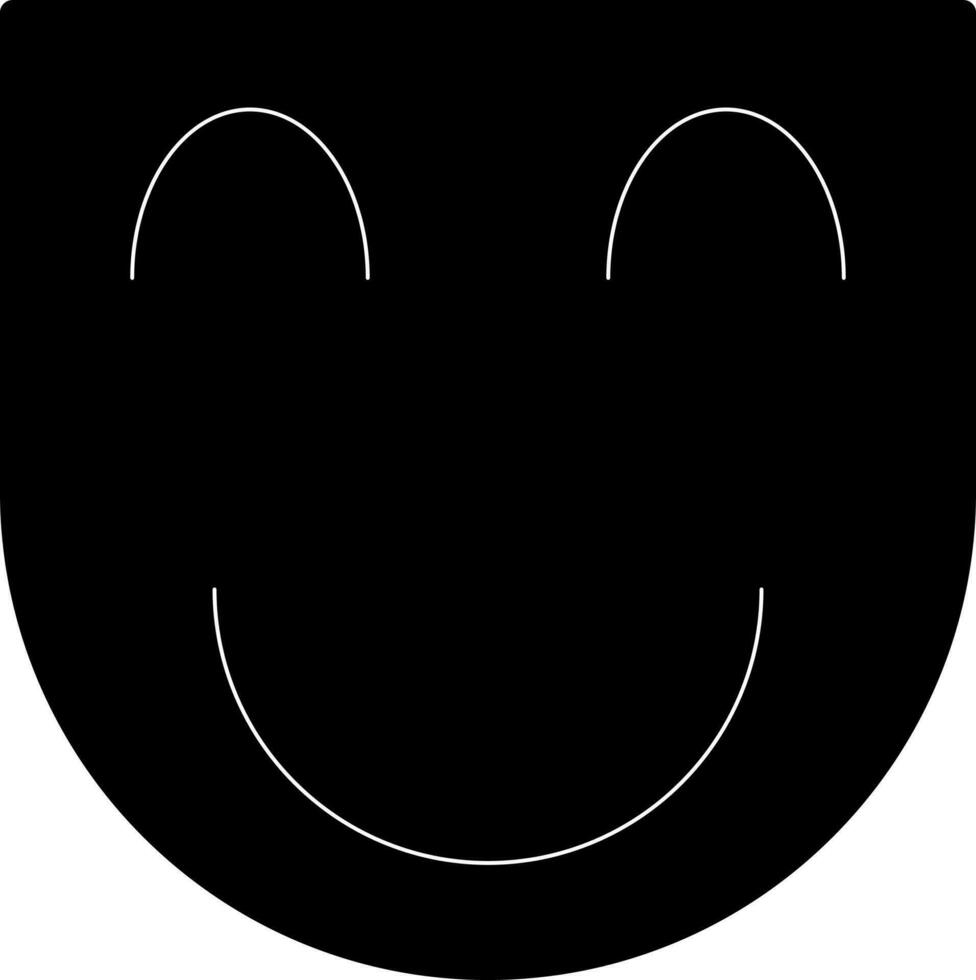 Illustration of a black smiley mask. vector