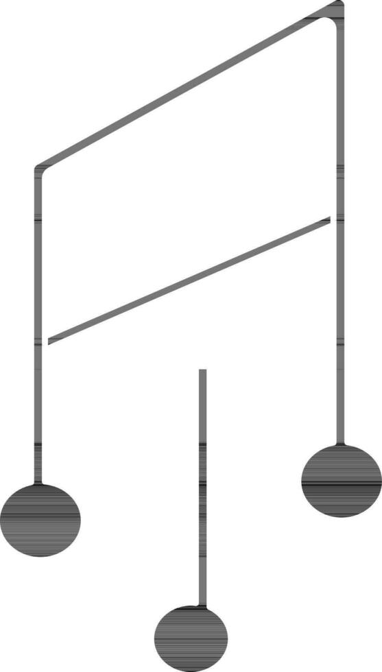 Black wind chimes in flat style. vector