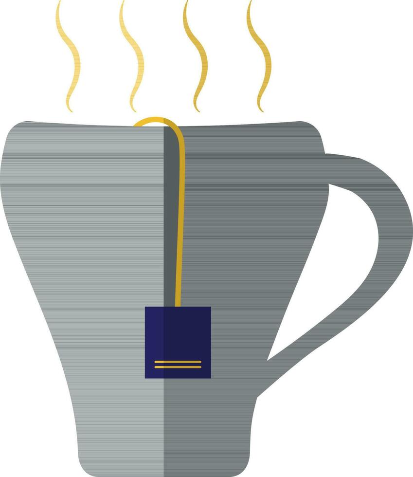 caliente té bolso en taza. vector