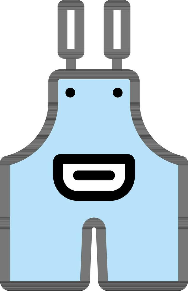 Overall Or Dungaree Icon In Blue And White Color. vector