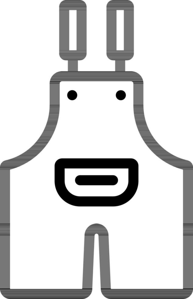Overall Or Dungaree Icon In Thin Line Art. vector