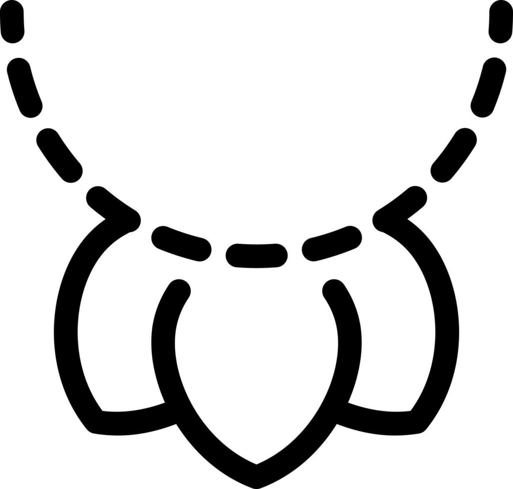 Lotus pendant icon in thin line art. vector