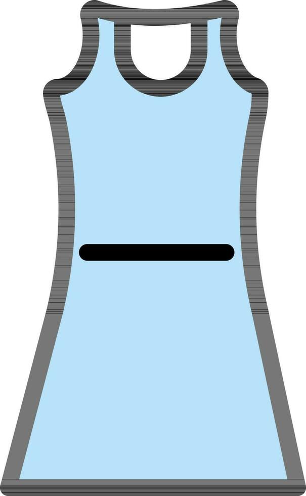 Sleeveless Dress Icon In Blue Color. vector